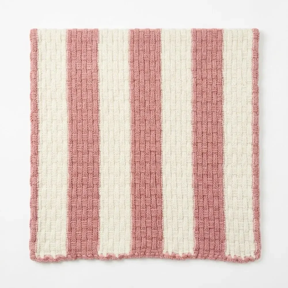 Vintage Chenille Waffle Knit Cozy Throw Blanket for Couch 59x38” Hand Knitted